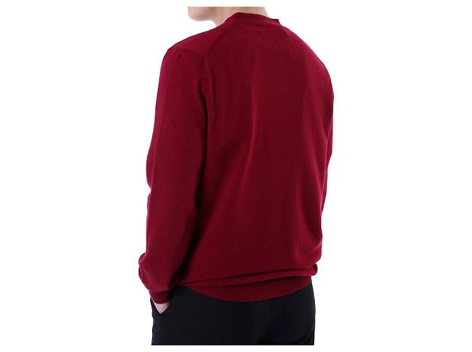 Comme Des Garcons V-Ausschnitt Strickcardigan aus Wolle mit rotem Herz-Patch - Ansicht 24