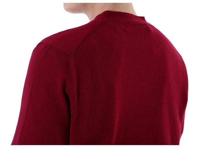 Comme Des Garcons V-Ausschnitt Strickcardigan aus Wolle mit rotem Herz-Patch - Ansicht 25