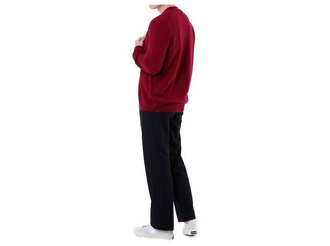 Comme Des Garcons V-Ausschnitt Strickcardigan aus Wolle mit rotem Herz-Patch - Ansicht 27