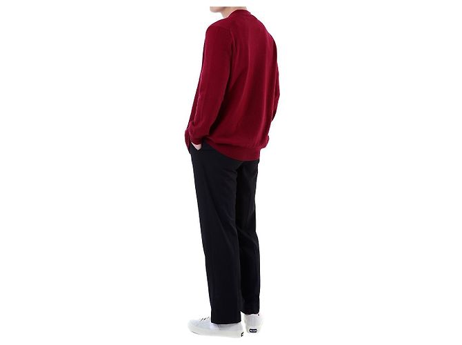 Comme Des Garcons V-Ausschnitt Strickcardigan aus Wolle mit rotem Herz-Patch - Ansicht 28