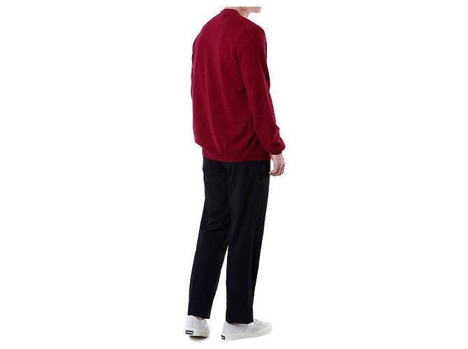 Comme Des Garcons V-Ausschnitt Strickcardigan aus Wolle mit rotem Herz-Patch - Ansicht 31