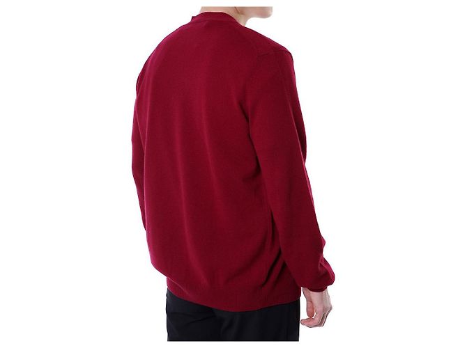 Comme Des Garcons V-Ausschnitt Strickcardigan aus Wolle mit rotem Herz-Patch - Ansicht 32