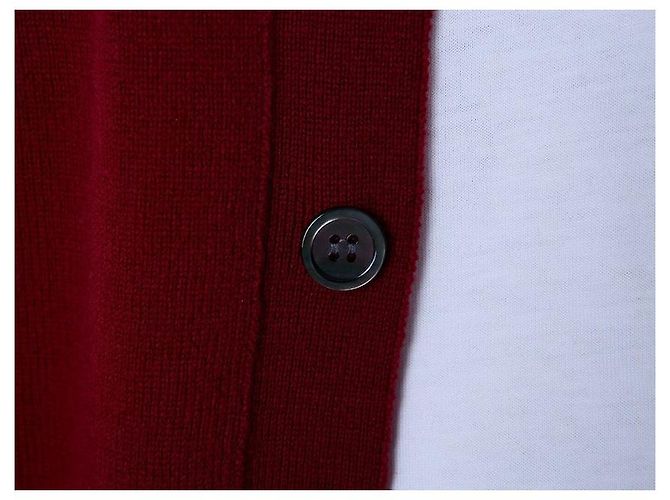 Comme Des Garcons V-Ausschnitt Strickcardigan aus Wolle mit rotem Herz-Patch - Ansicht 35