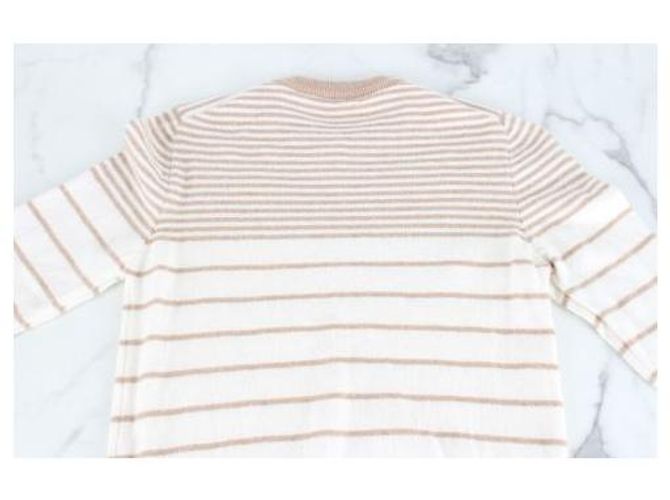 Brunello Cucinelli Kaschmir Strickpullover gestreift beige - Ansicht 4