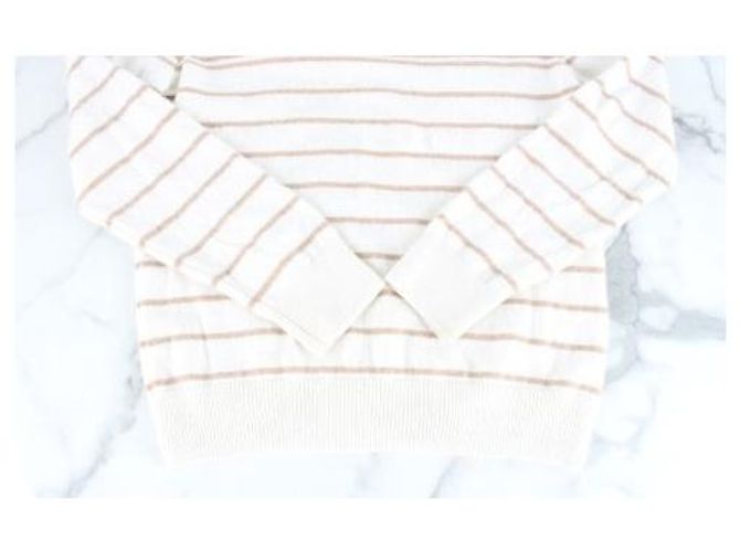 Brunello Cucinelli Kaschmir Strickpullover gestreift beige - Ansicht 6