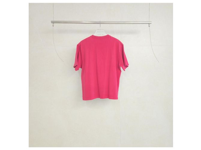 Balenciaga T-shirt a maniche corte rossa da donna con logo ricamato - vista 3