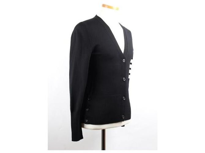Thom Browne Rebeca de lana a rayas para mujer negra - vista 6