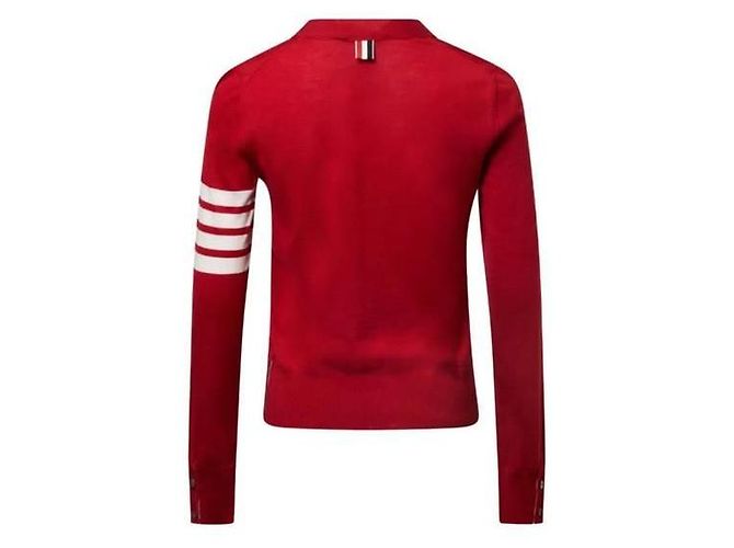 Thom Browne Feiner Merino-Wollcardigan Relaxed Fit Rot - Ansicht 2