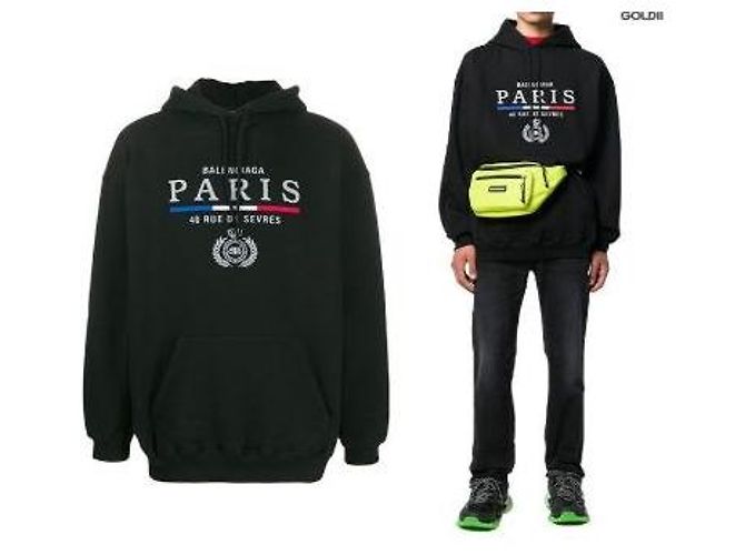 Balenciaga Paris Embroidered Logo Hoodie - Ansicht 9