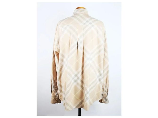 Burberry Überdimensioniertes Baumwollhemd Kariert Beige - Ansicht 10