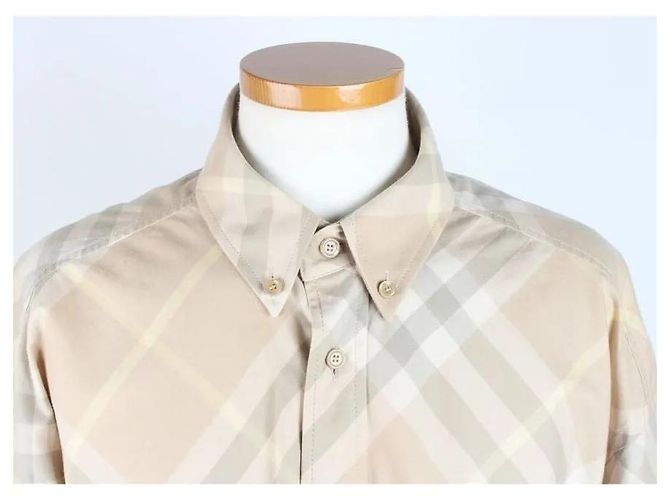 Burberry Überdimensioniertes Baumwollhemd Kariert Beige - Ansicht 13