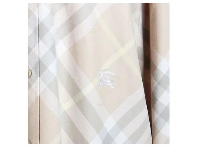 Burberry Überdimensioniertes Baumwollhemd Kariert Beige - Ansicht 14