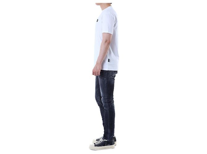 Philipp Plein Steel Leder-Patch Basic Round T-Shirt (White) - Ansicht 13