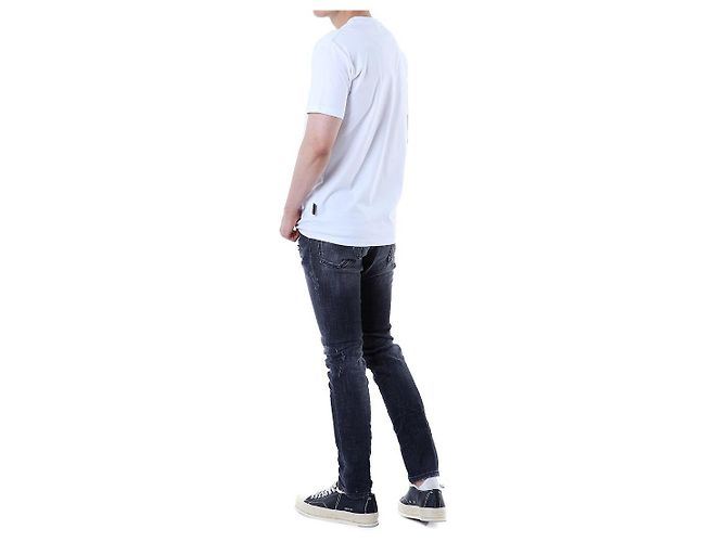 Philipp Plein Steel Leder-Patch Basic Round T-Shirt (White) - Ansicht 16