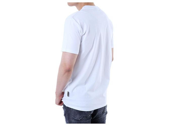 Philipp Plein Steel Leder-Patch Basic Round T-Shirt (White) - Ansicht 17