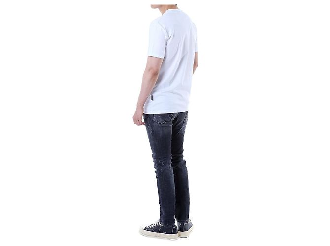 Philipp Plein Steel Leder-Patch Basic Round T-Shirt (White) - Ansicht 19