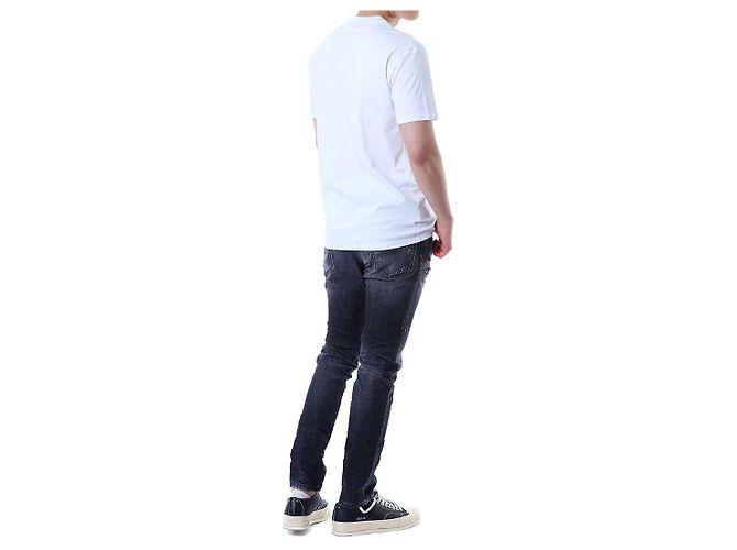 Philipp Plein Steel Leder-Patch Basic Round T-Shirt (White) - Ansicht 21