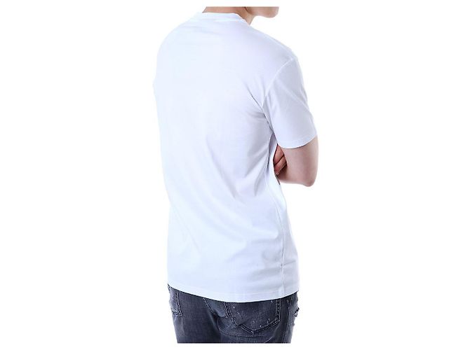 Philipp Plein Steel Leder-Patch Basic Round T-Shirt (White) - Ansicht 22