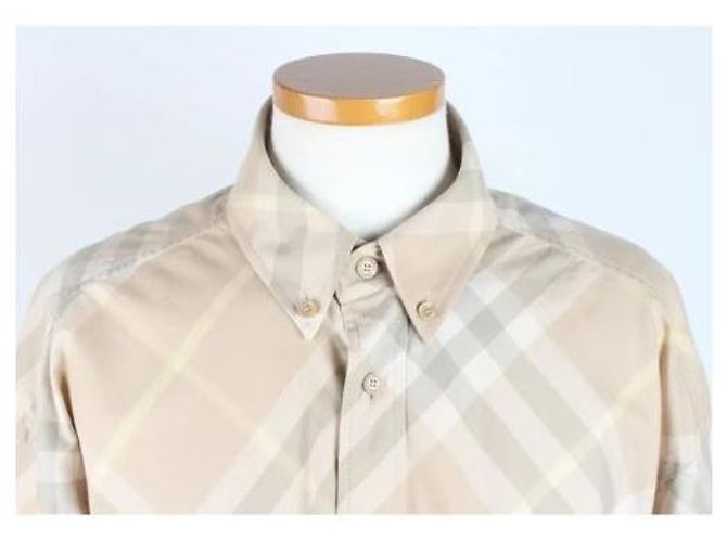 Burberry Überdimensioniertes Baumwollhemd Kariert Beige - Ansicht 5