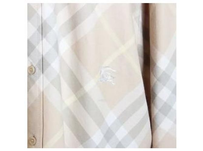 Burberry Überdimensioniertes Baumwollhemd Kariert Beige - Ansicht 6