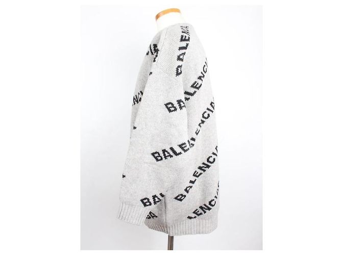 Balenciaga Multi-Logo Strick Grau - Ansicht 2