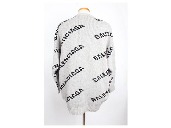 Balenciaga Multi-Logo Strick Grau - Ansicht 4