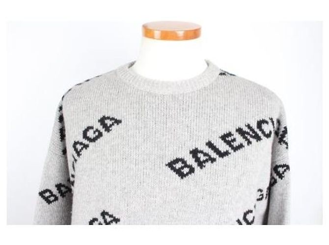Balenciaga Multi-Logo Strick Grau - Ansicht 5