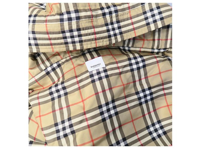 Burberry Cape Sciarpa in Seta Beige a Quadri Classici - vista 8