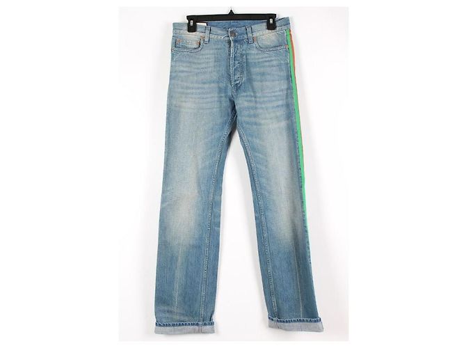 Gucci Web Side Jeanshose Hellblau - Ansicht 2