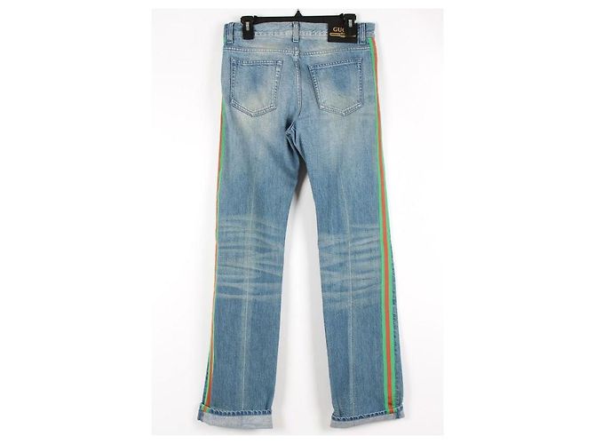 Gucci Web Side Jeanshose Hellblau - Ansicht 3