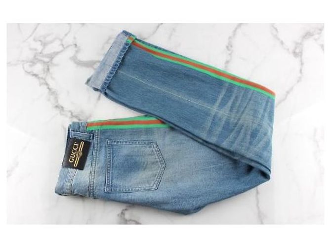 Gucci Web Side Jeanshose Hellblau - Ansicht 5