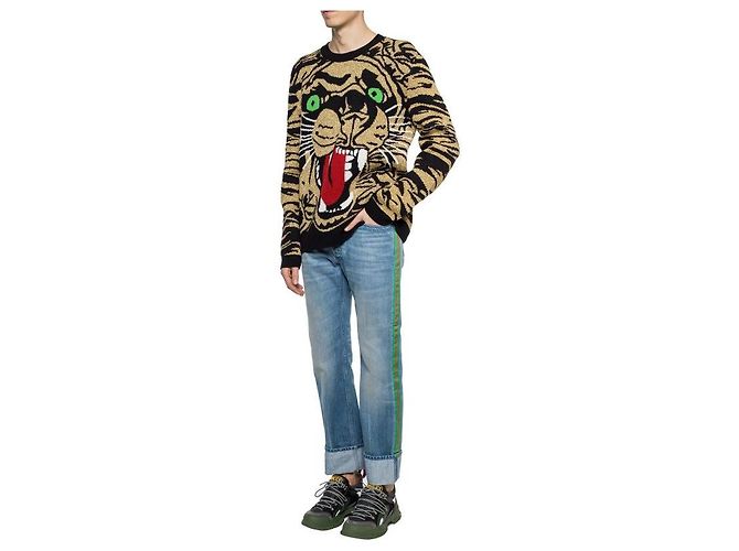 Gucci Web Side Jeanshose Hellblau - Ansicht 6