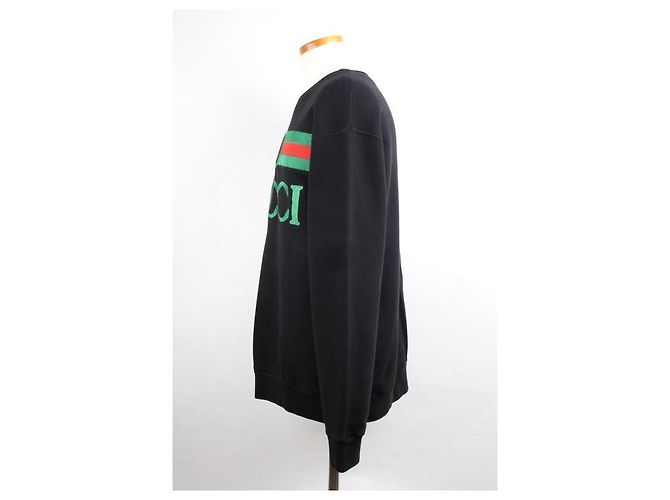 Gucci Sweatshirt mit besticktem Logo Schwarz - Ansicht 3
