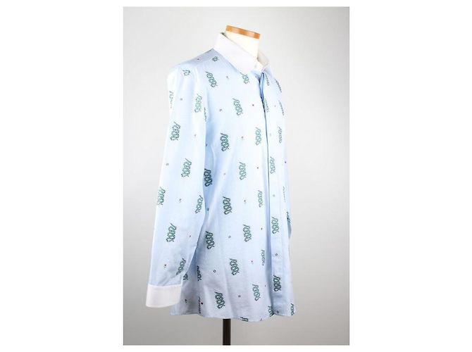 Gucci Schlangenhemd Blau Leder - Ansicht 2