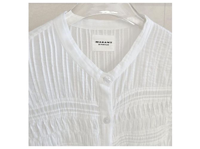 Isabel Marant Weiße Baumwollbluse mit Blumenmuster - Ansicht 4