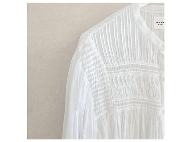 Isabel Marant Weiße Baumwollbluse mit Blumenmuster - Ansicht 5