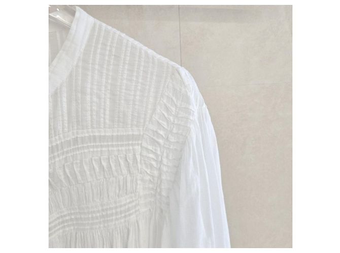 Isabel Marant Weiße Baumwollbluse mit Blumenmuster - Ansicht 6