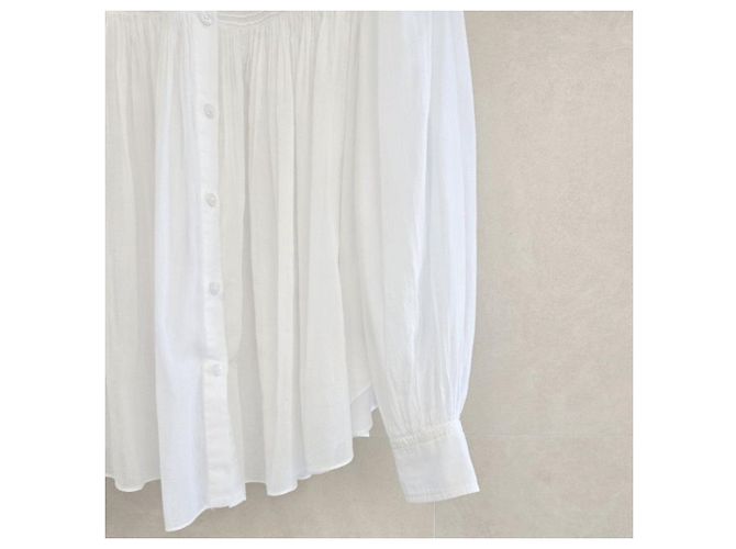 Isabel Marant Weiße Baumwollbluse mit Blumenmuster - Ansicht 7