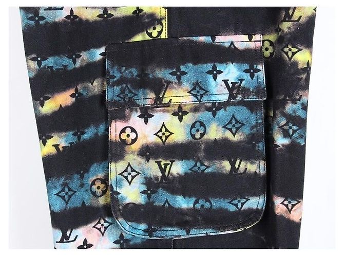 Louis Vuitton Pantaloni Cargo in Denim Tie-Dye Monogram - vista 12