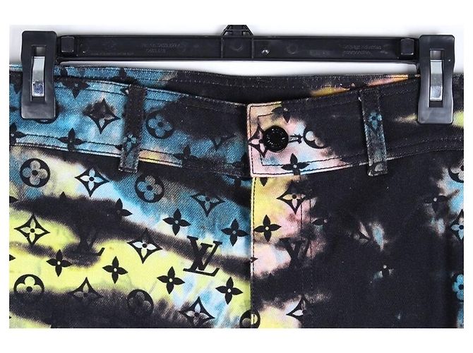 Louis Vuitton Pantaloni Cargo in Denim Tie-Dye Monogram - vista 3