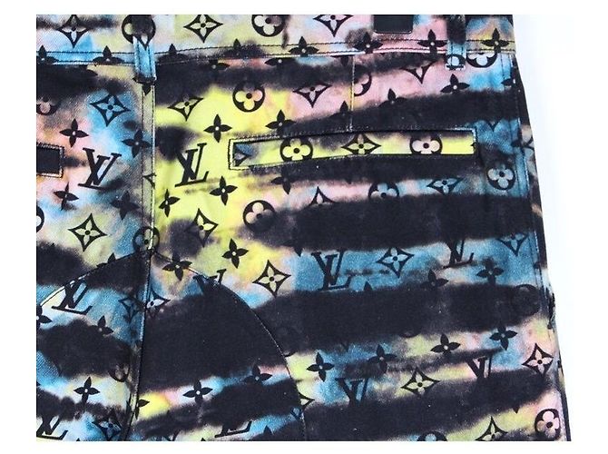 Louis Vuitton Pantaloni Cargo in Denim Tie-Dye Monogram - vista 4