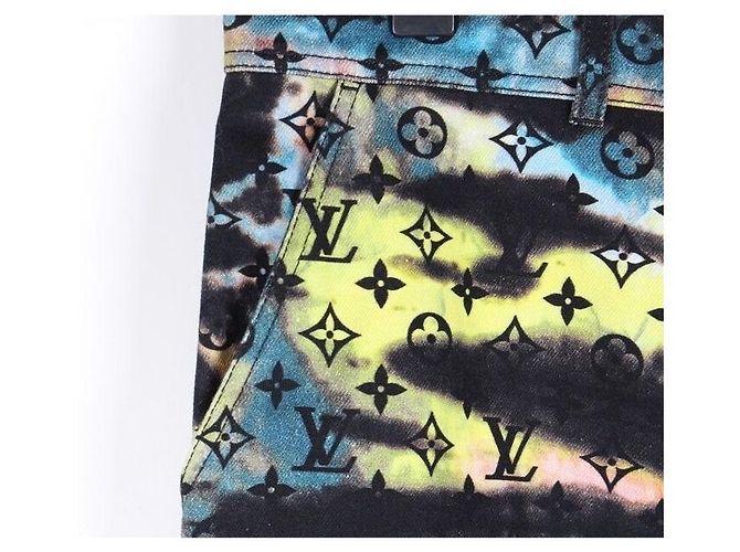 Louis Vuitton Pantaloni Cargo in Denim Tie-Dye Monogram - vista 5
