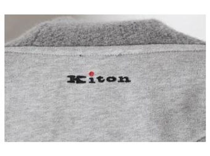 Kiton Pull à capuche gris - vue 7