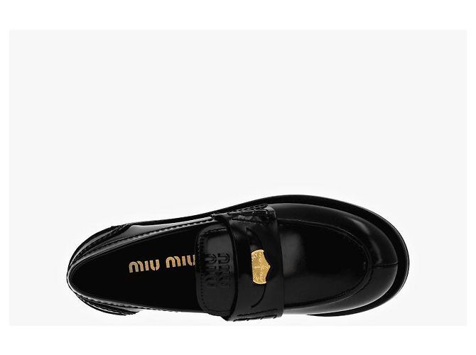 Miu Miu Mocassini Penny in pelle spazzolata - vista 7