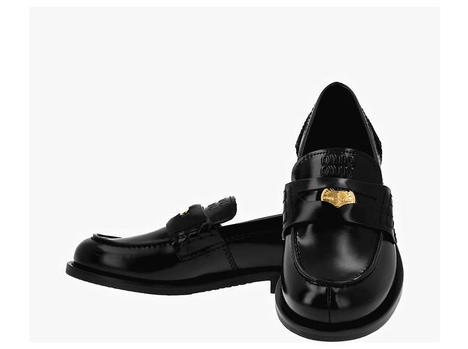 Miu Miu Mocassini Penny in pelle spazzolata - vista 8