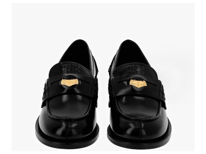 Miu Miu Mocassini Penny in pelle spazzolata - vista 9