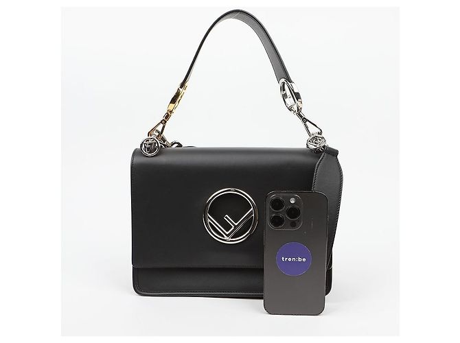 Fendi Borsa a spalla tote Kanai in pelle nera - vista 10