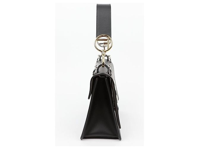 Fendi Borsa a spalla tote Kanai in pelle nera - vista 6