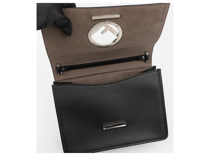 Fendi Borsa a spalla tote Kanai in pelle nera - vista 8