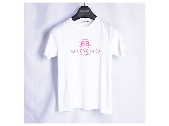 Balenciaga BB Mode T-Shirt mit kurzen Ärmeln Weiß - Ansicht 2